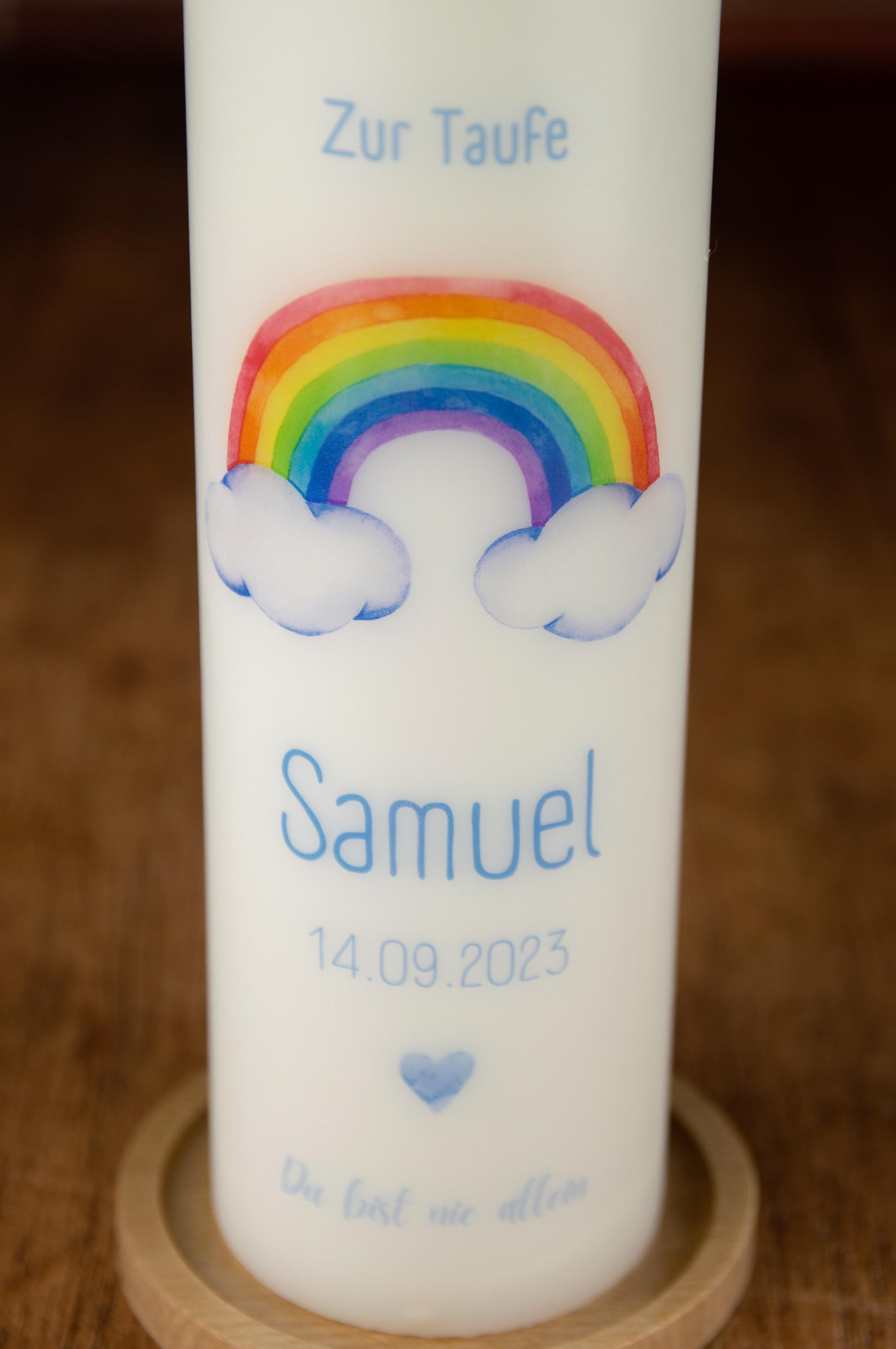 Taufkerze Regenbogen - Samuel - individuelle Fertigung - Für die Taufe