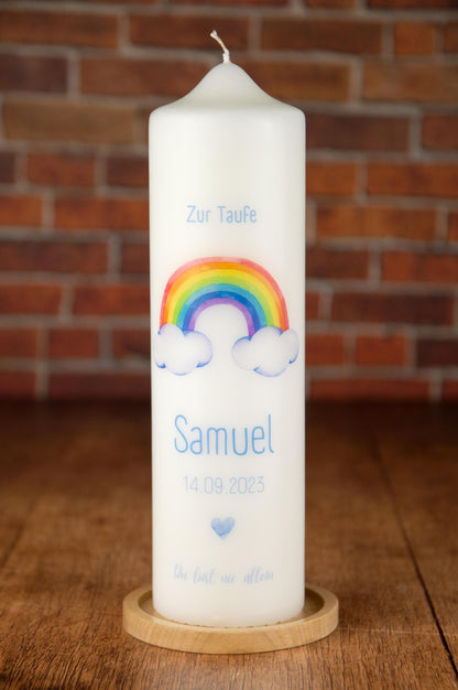Taufkerze Regenbogen - Samuel - individuelle Fertigung - Für die Taufe