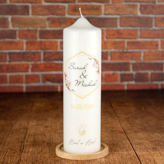 Hochzeitskerze Hand in Hand - individuelle Fertigung - Für die Hochzeit - Traukerze