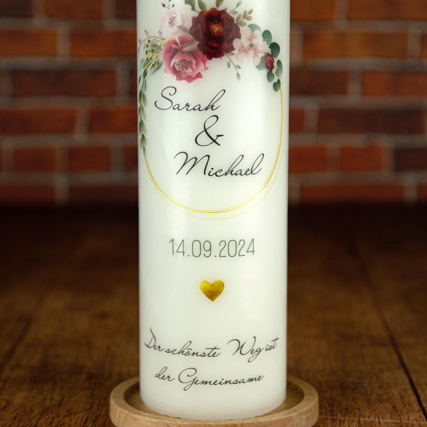 Hochzeitskerze Blumenkranz - individuelle Fertigung - Für die Hochzeit - Traukerze