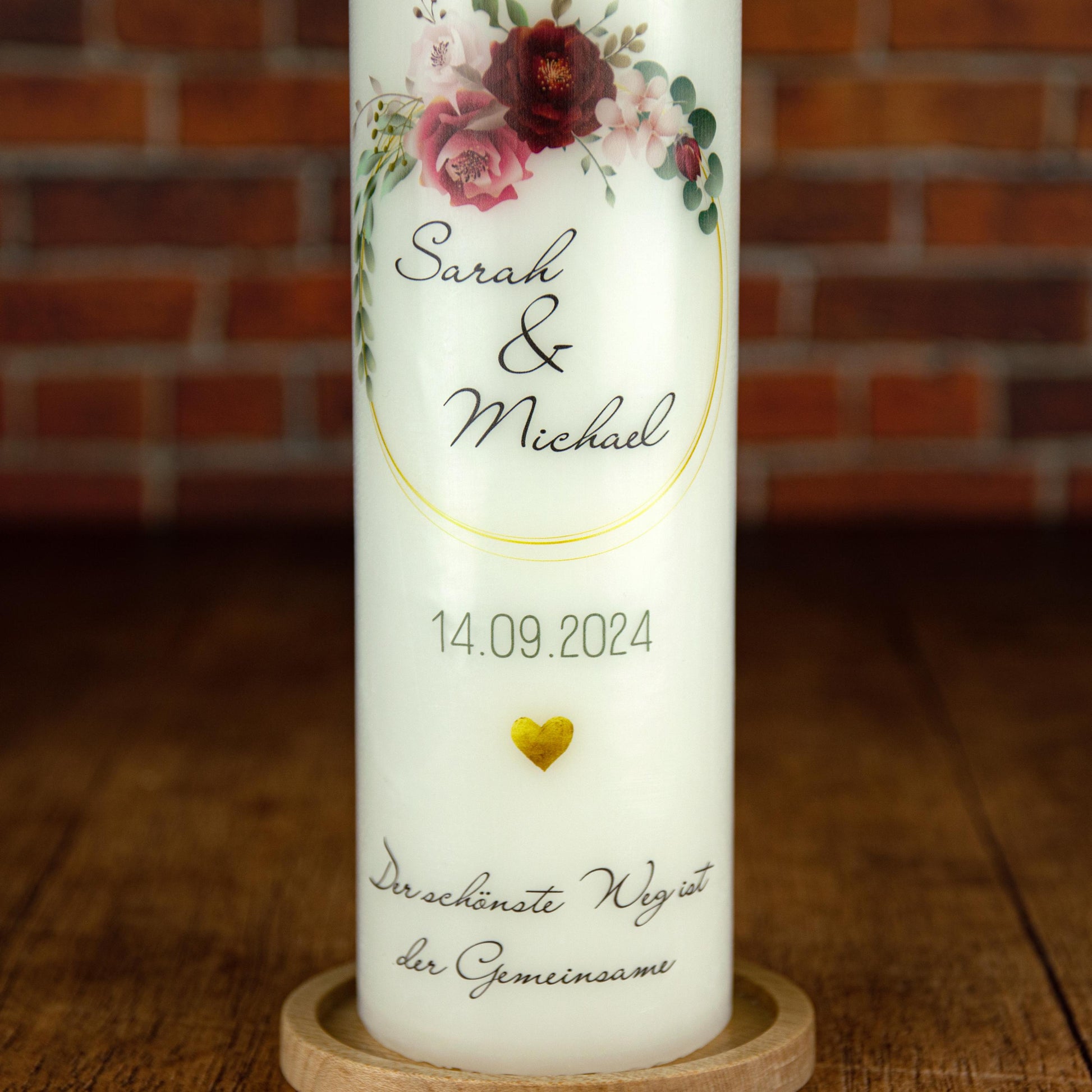 Hochzeitskerze Blumenkranz - individuelle Fertigung - Für die Hochzeit - Traukerze