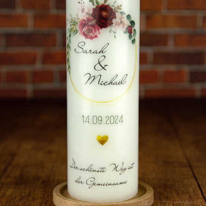 Hochzeitskerze Blumenkranz - individuelle Fertigung - Für die Hochzeit - Traukerze