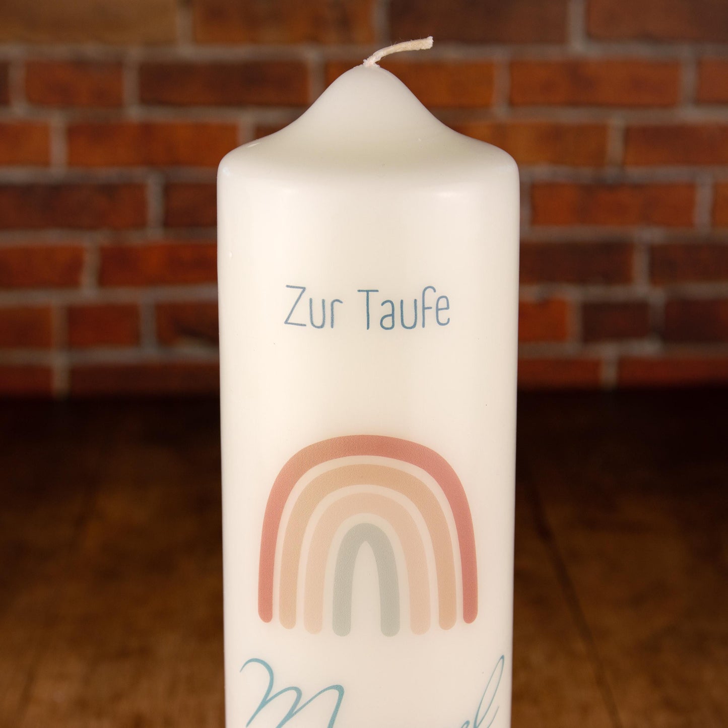 Taufkerze Boho Regenbogen - individuelle Fertigung - Für die Taufe - personalisierte Taufkerze