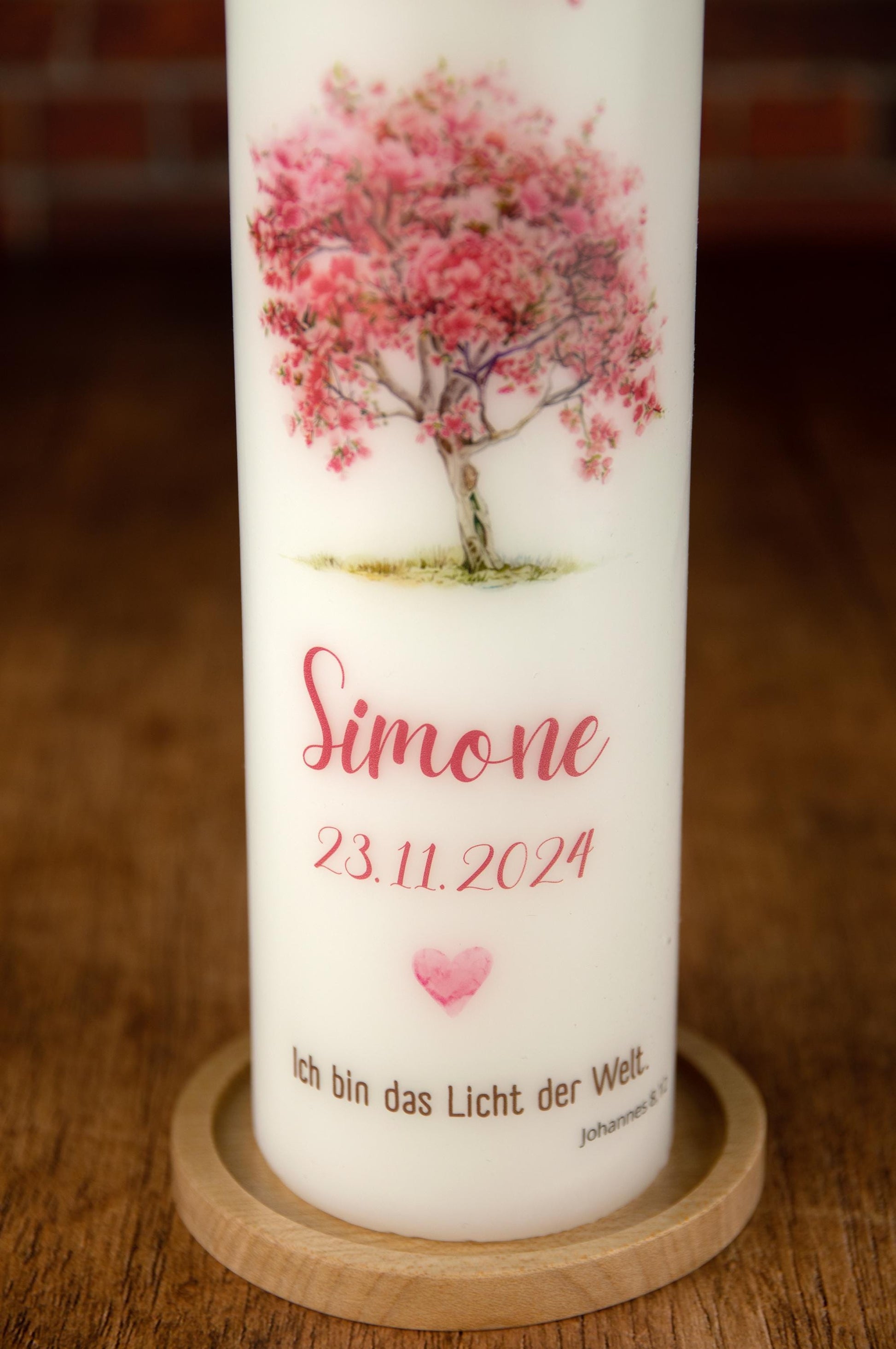 Taufkerze Baum - Simone - individuelle Fertigung - Für die Taufe - Kerze zur Taufe