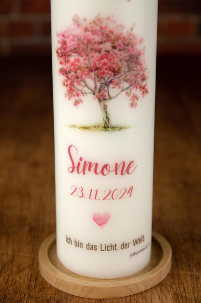 Taufkerze Baum - Simone - individuelle Fertigung - Für die Taufe - Kerze zur Taufe
