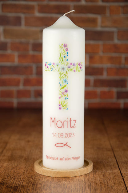 Taufkerze Kreuz - Moritz - individuelle Fertigung - Für die Taufe