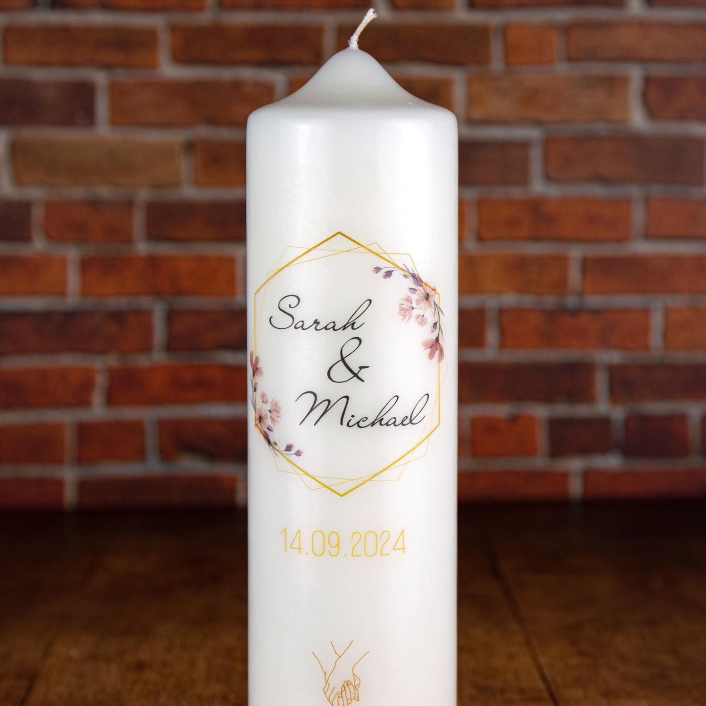 Hochzeitskerze Hand in Hand - individuelle Fertigung - Für die Hochzeit - Traukerze