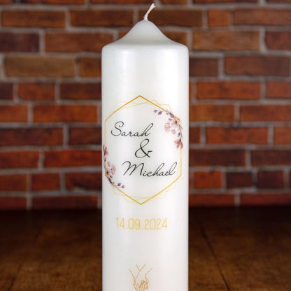 Hochzeitskerze Hand in Hand - individuelle Fertigung - Für die Hochzeit - Traukerze