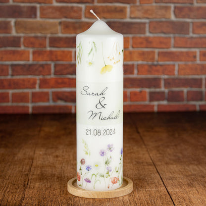Hochzeitskerze Blumenwiese - individuelle Fertigung - Für die Hochzeit - Traukerze