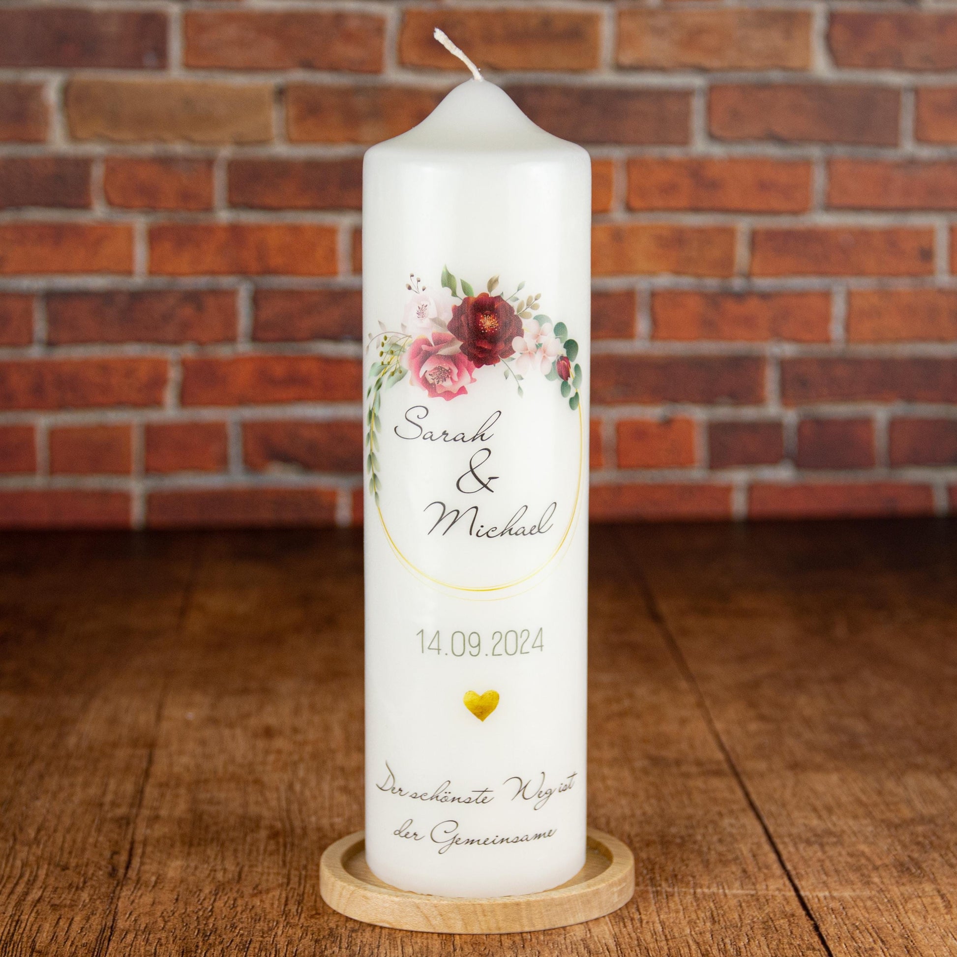 Hochzeitskerze Blumenkranz - individuelle Fertigung - Für die Hochzeit - Traukerze