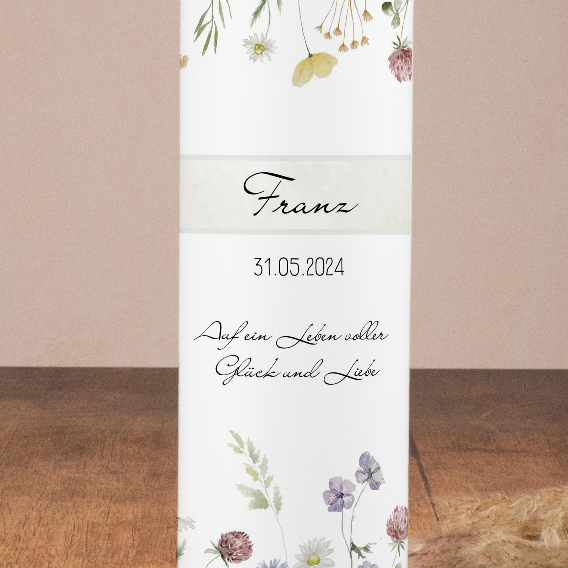 Taufkerze Blumenwiese - Franz - individuelle Fertigung - Für die Taufe, Kerze zur Taufe, Taufkerze, Personalisierte Taufkerze