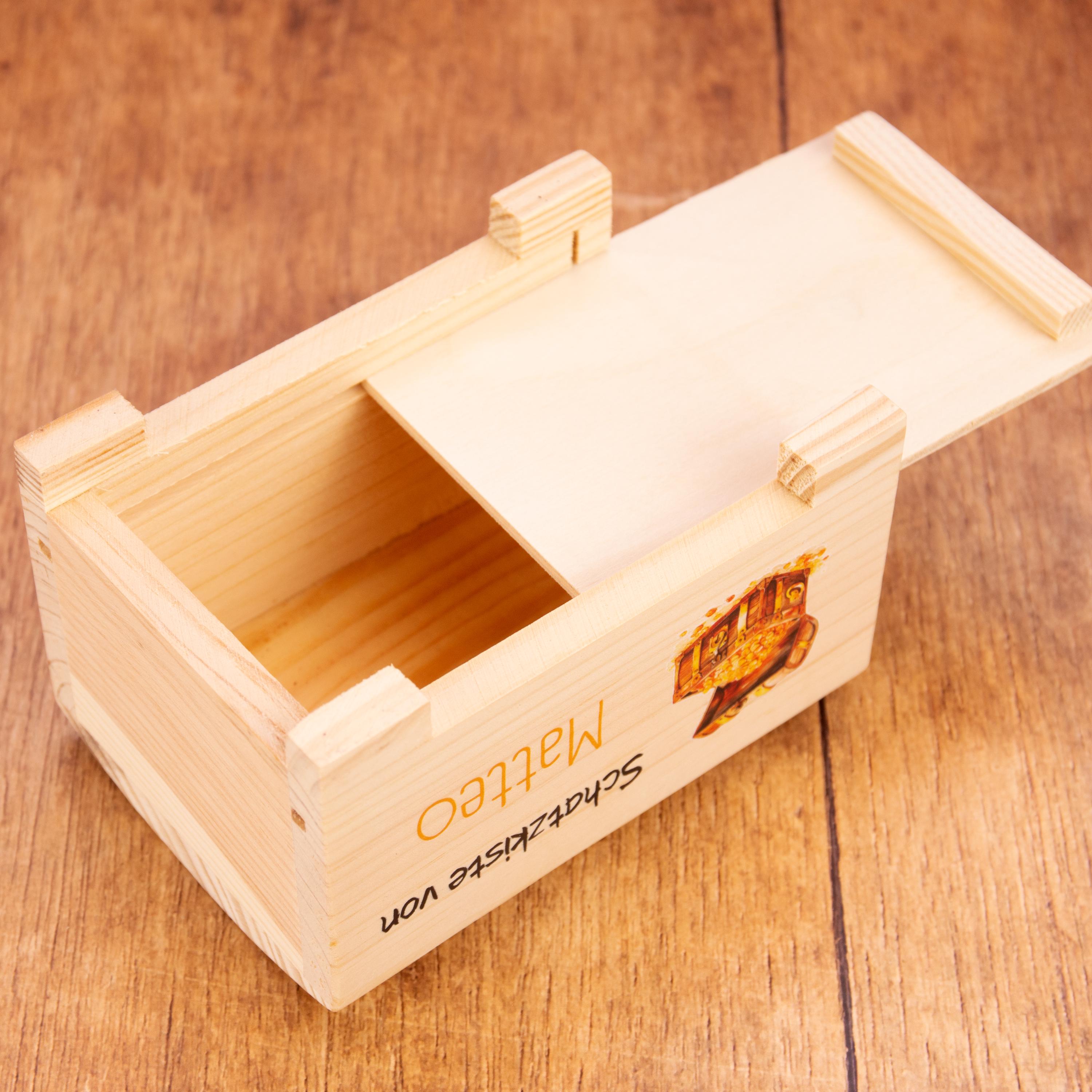Spardose Schatzkiste, Personalisierte Spardose mit Namen, Geschenk zum Geburtstag, Taufe, Sparschwein, Sparbox