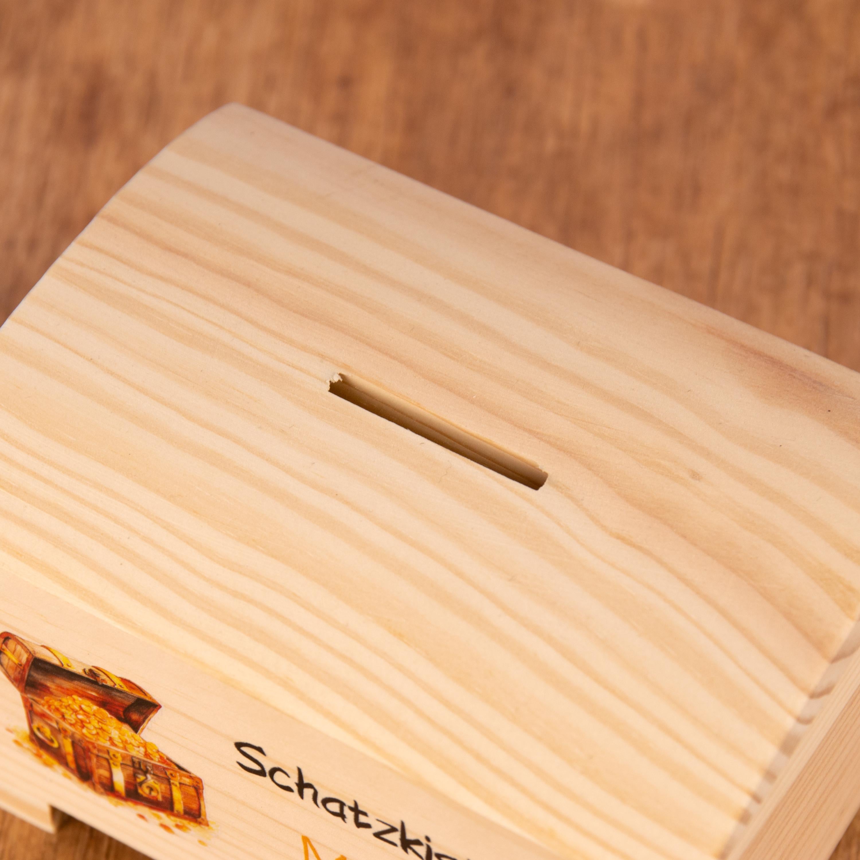Spardose Schatzkiste, Personalisierte Spardose mit Namen, Geschenk zum Geburtstag, Taufe, Sparschwein, Sparbox