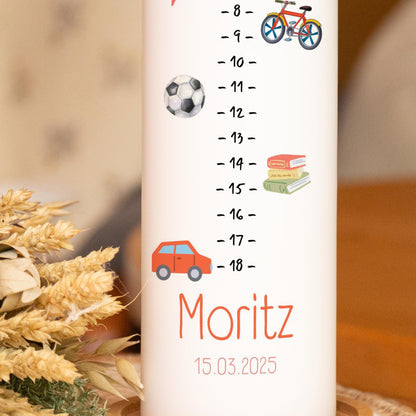 Lebenskerze - Moritz, Geschenk zur Geburt, Geburtstag, Taufe etc.
