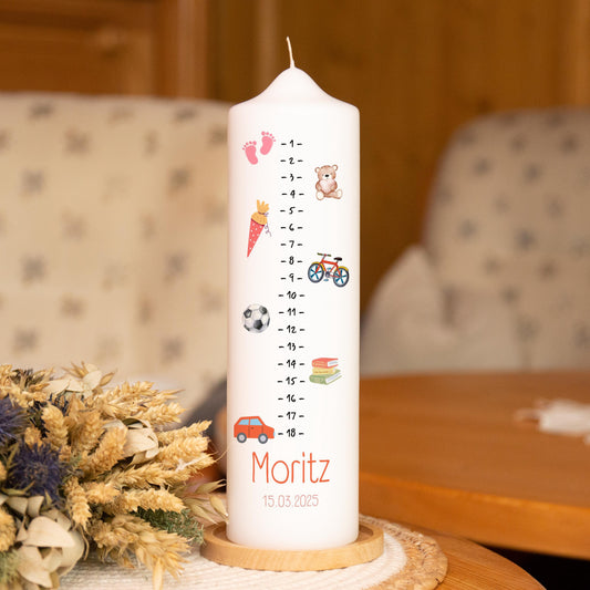 Lebenskerze - Moritz, Geschenk zur Geburt, Geburtstag, Taufe etc.