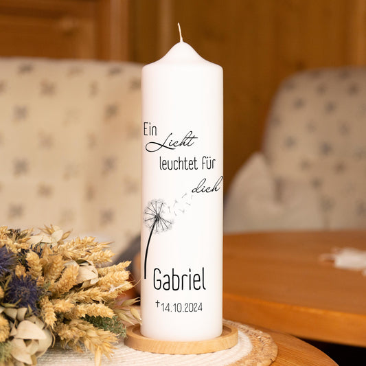 Trauerkerze Pusteblume, Gedenklicht, Geschenk für Trauernde, Trauergeschenk, Kordolenzgeschenk, Geschenk für Angehörige