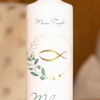 Taufkerze Fisch - Melanie - individuelle Fertigung - Für die Taufe, Kerze zur Taufe, Taufkerze, Personalisierte Taufkerze