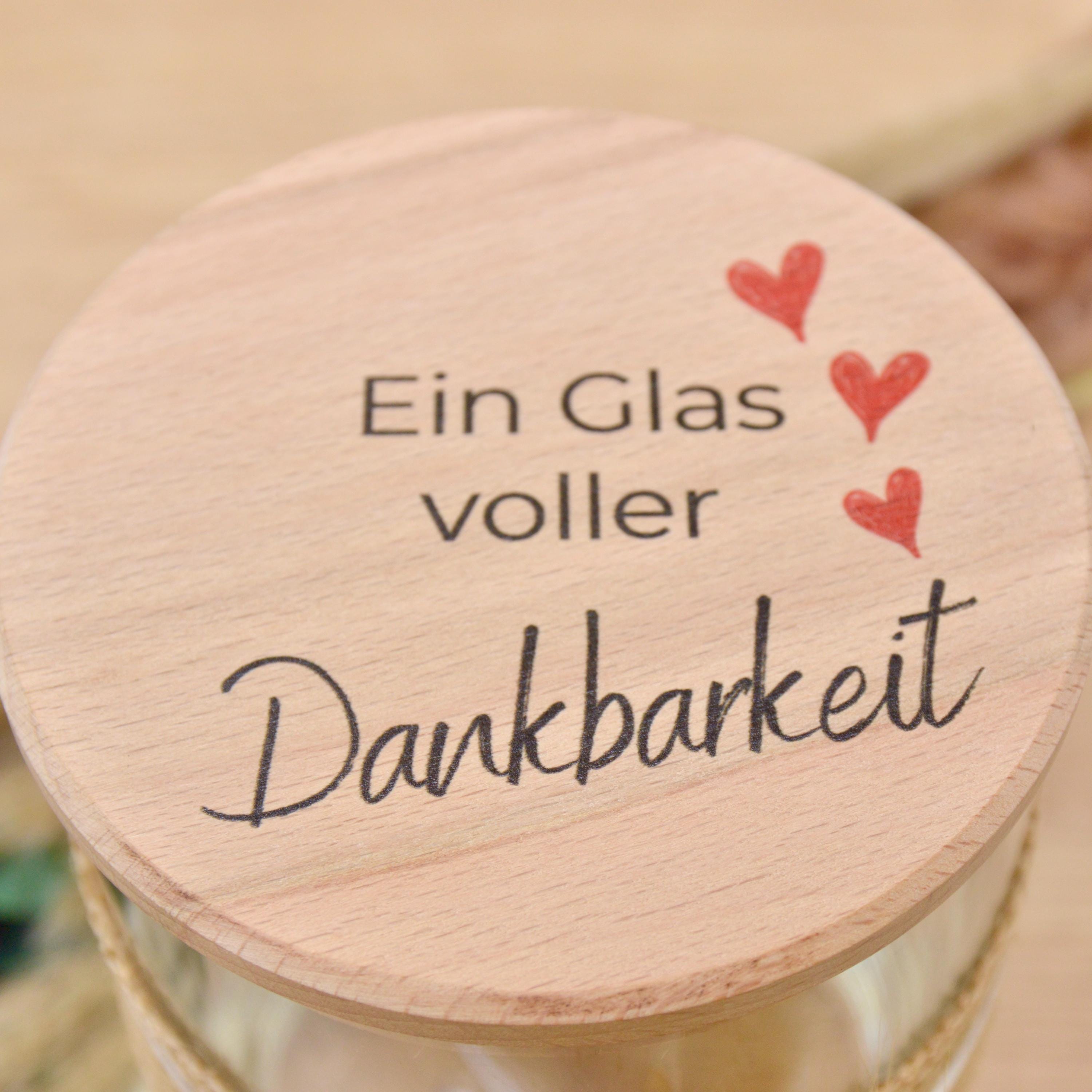Aufbewahrungsglas "Ein Glas voller Dankbarkeit" – Geschenkidee zum Geburtstag, Weihnachten, Hochzeit oder einfach so