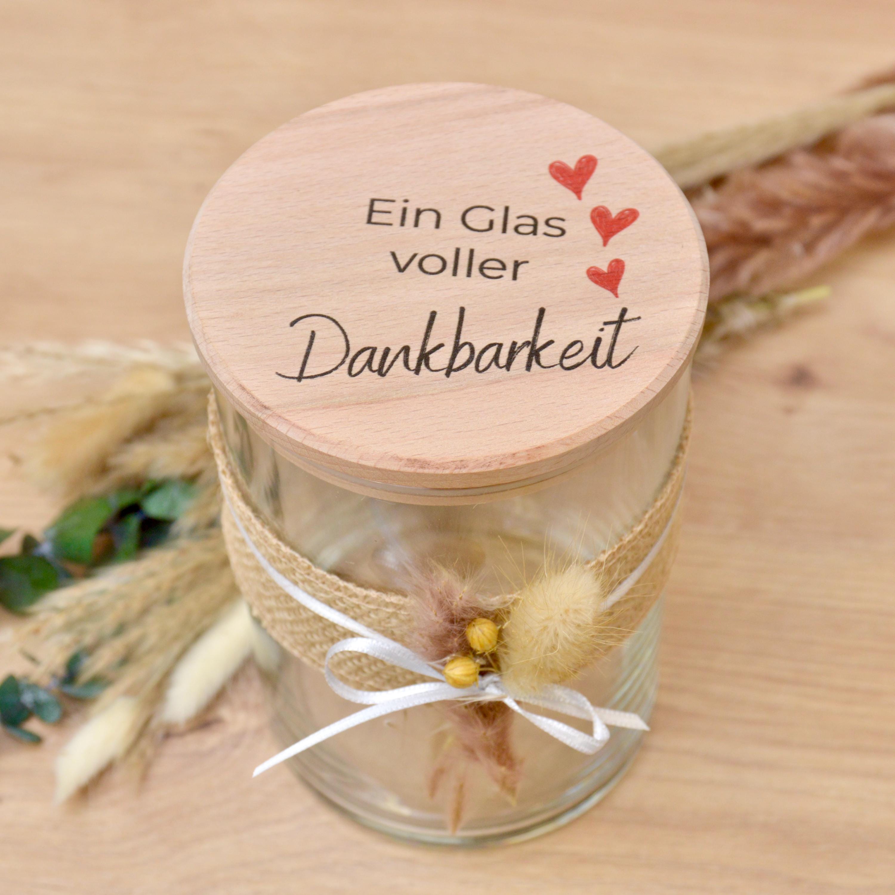 Aufbewahrungsglas "Ein Glas voller Dankbarkeit" – Geschenkidee zum Geburtstag, Weihnachten, Hochzeit oder einfach so