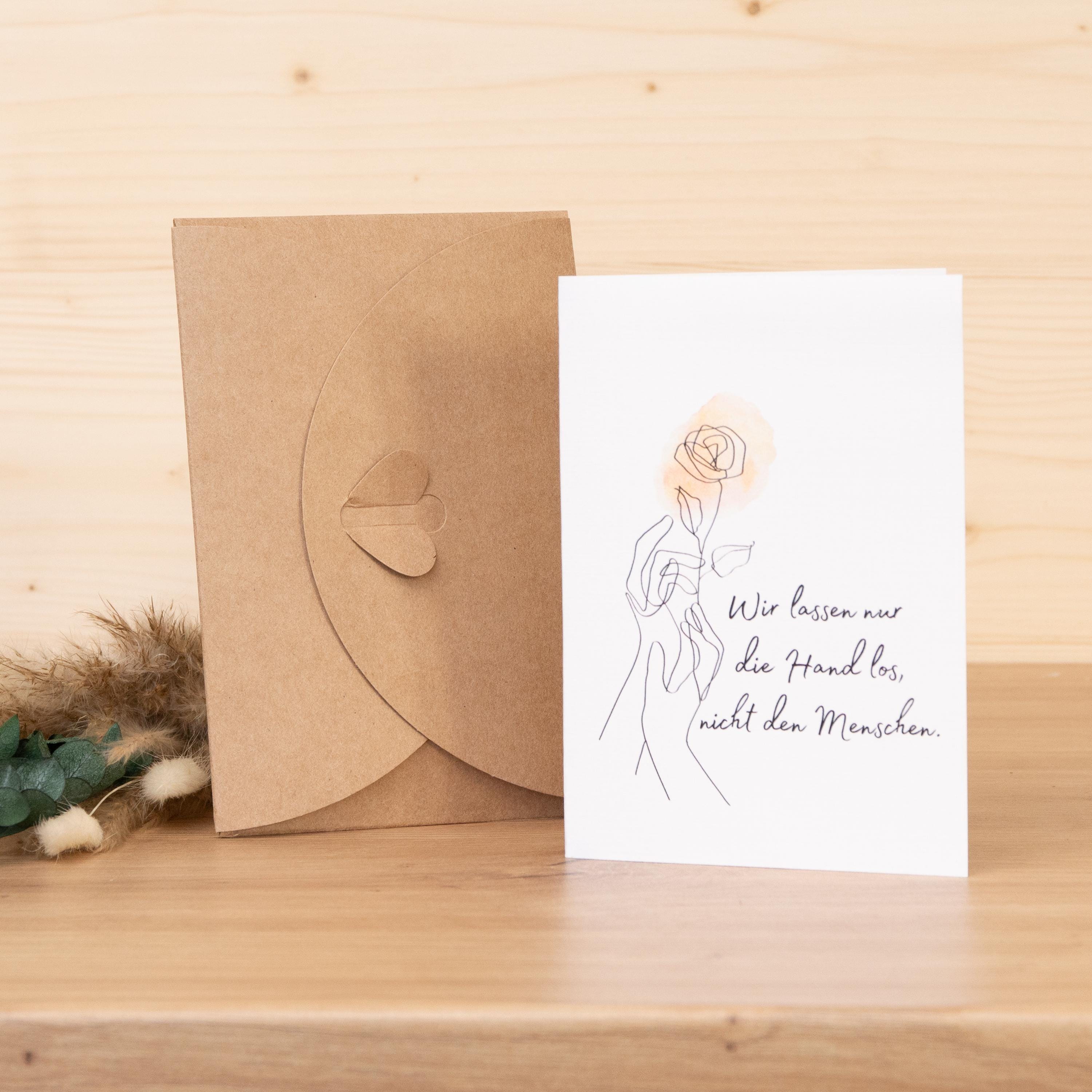 Trauerkerze - Hand - Geschenkset mit Kerze, Grußkarte und Kuvert, Gedenklicht, Geschenk für Trauernde, Trauergeschenk