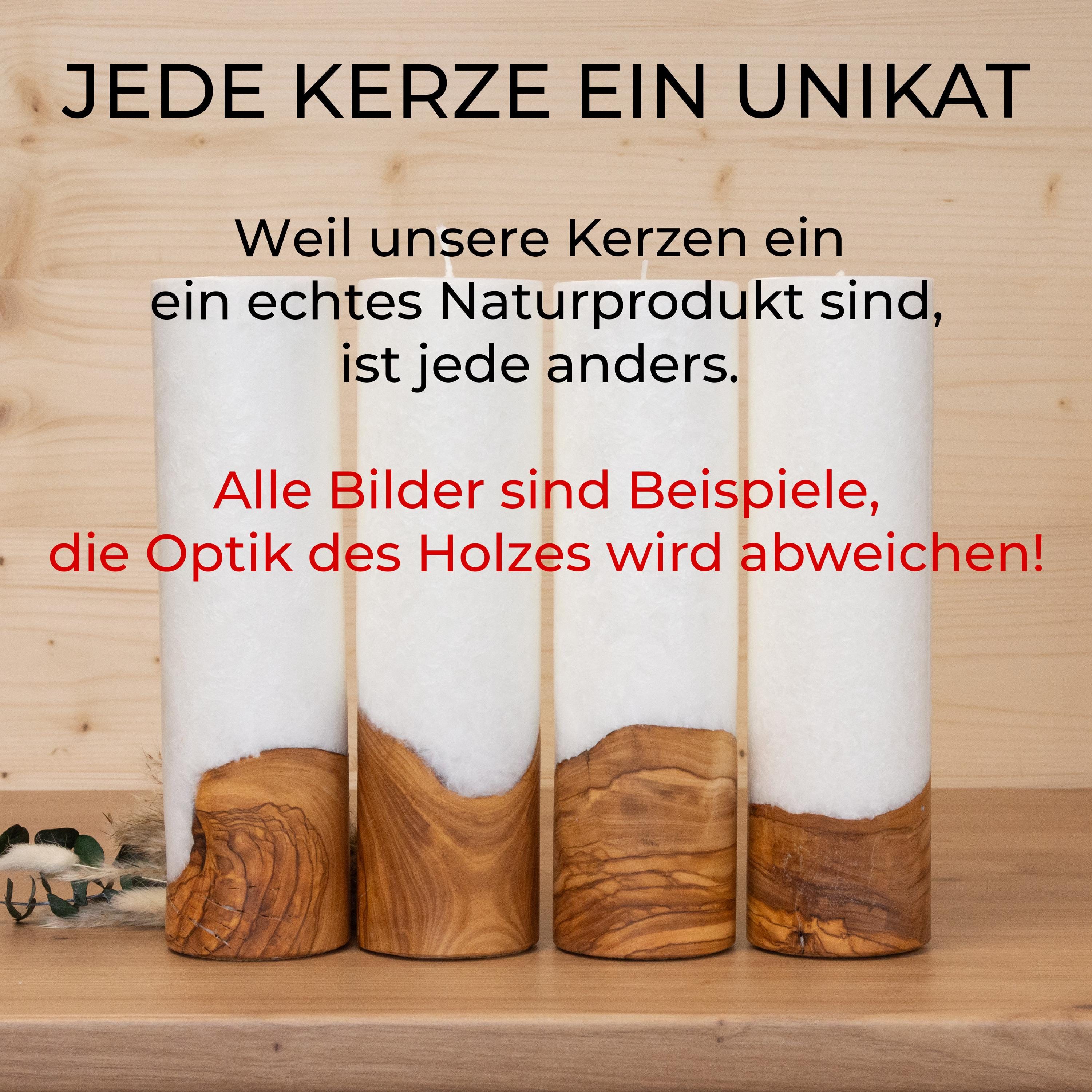 Taufkerze mit Holz - Lebensbaum Jakob - individuelle Fertigung - Für die Taufe - Geschenk zur Taufe - Holzkerze