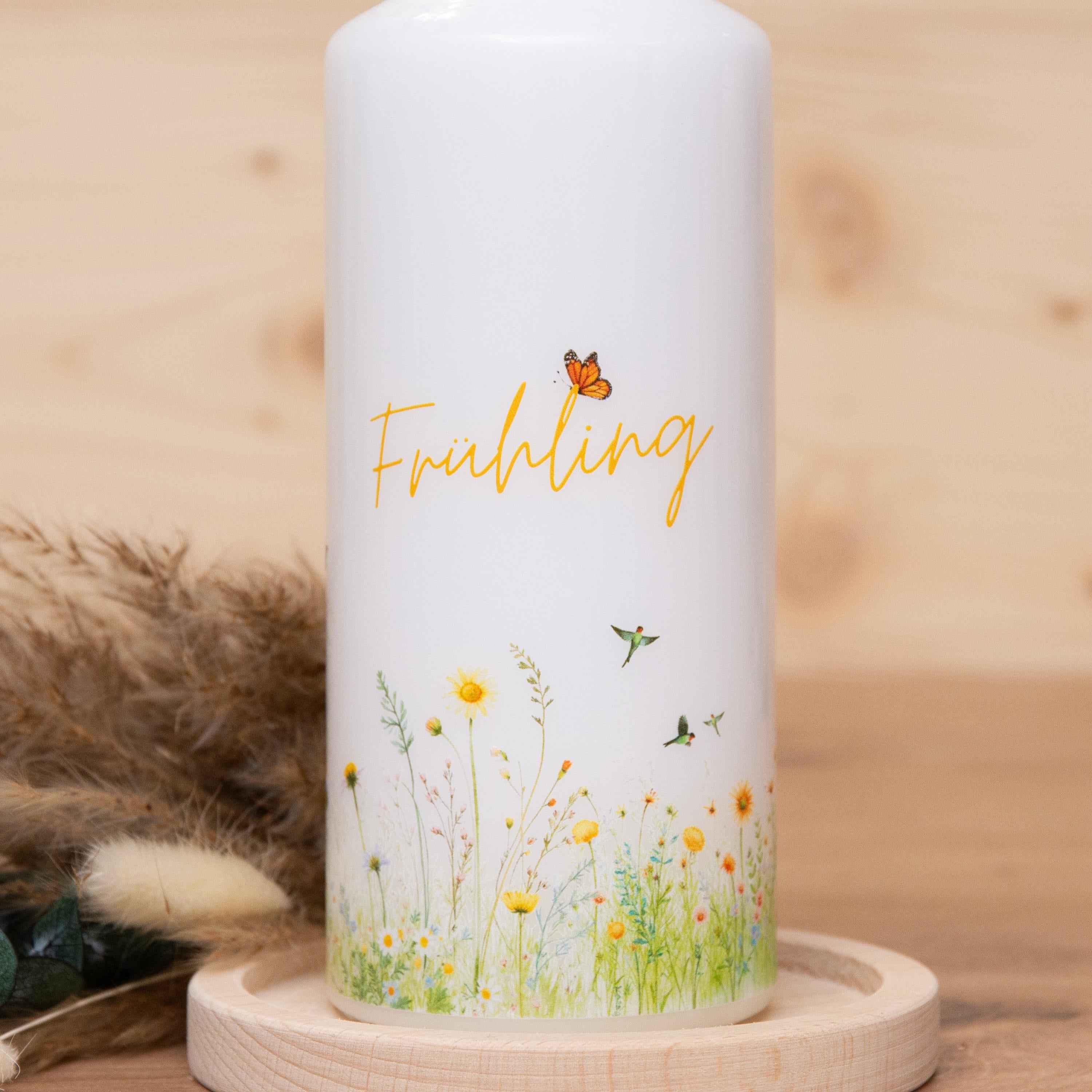 Osterkerze Frühling | | Kerze mit Frühlingsmotiv | Kerze Frühling | Geschenkkerze | Geschenkset | 150x60mm