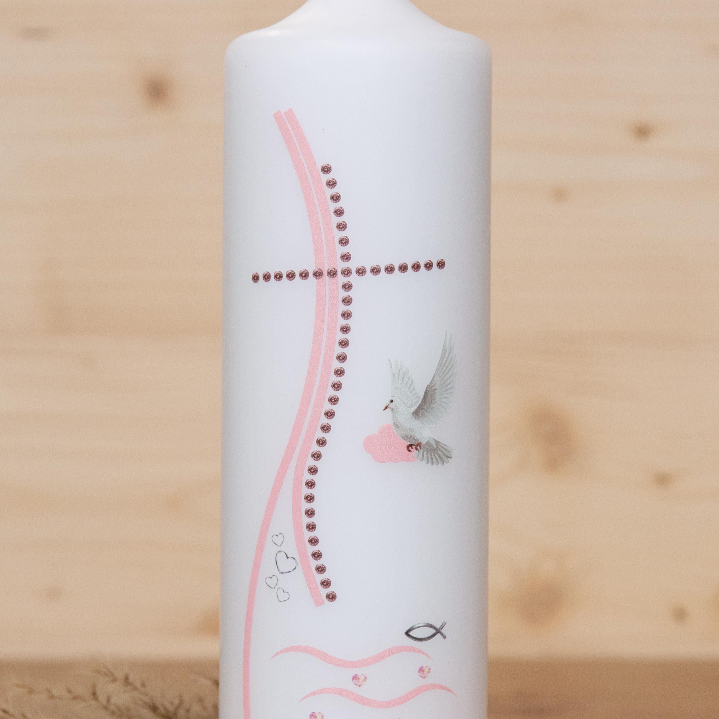 Taufkerze Kreuz - Theresa - Geschenk zur Taufe - Für die Taufe, Kerze zur Taufe, Taufkerze, Personalisierte Taufkerze