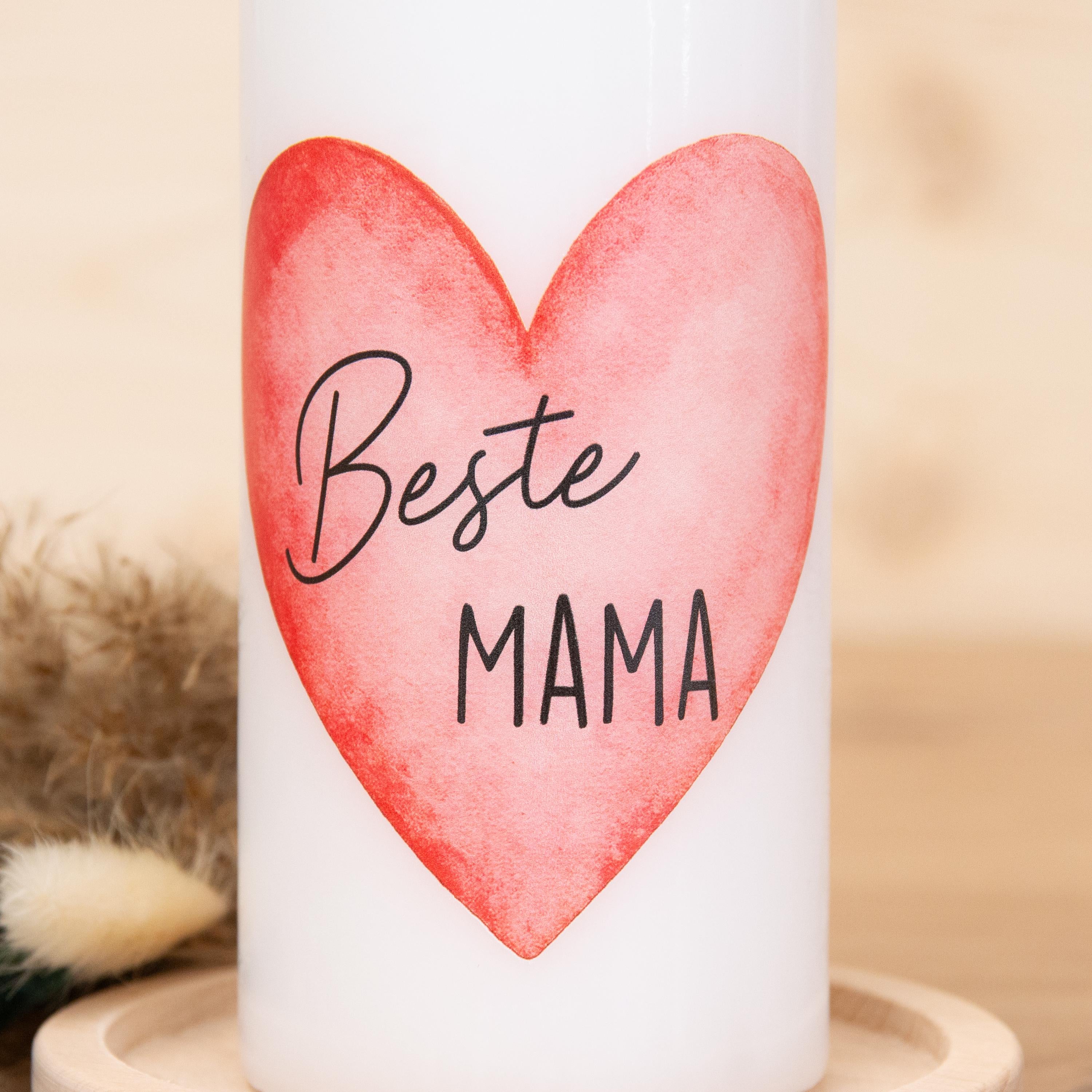 Geschenkkerze zum Muttertag - Kerze - Beste Mama - Herz | Geschenk Muttertag | Muttertagsgeschenk