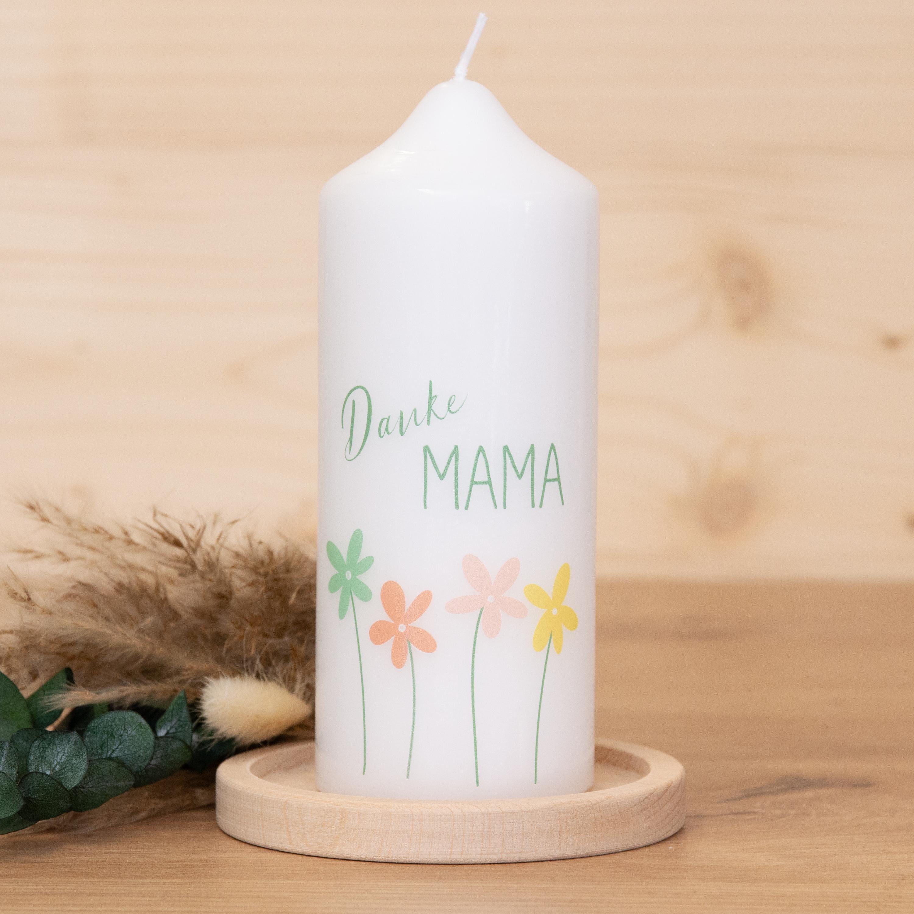 Geschenkkerze zum Muttertag - Blumen - Danke Mama - Blumenwiese | Geschenk Muttertag | Muttertagsgeschenk