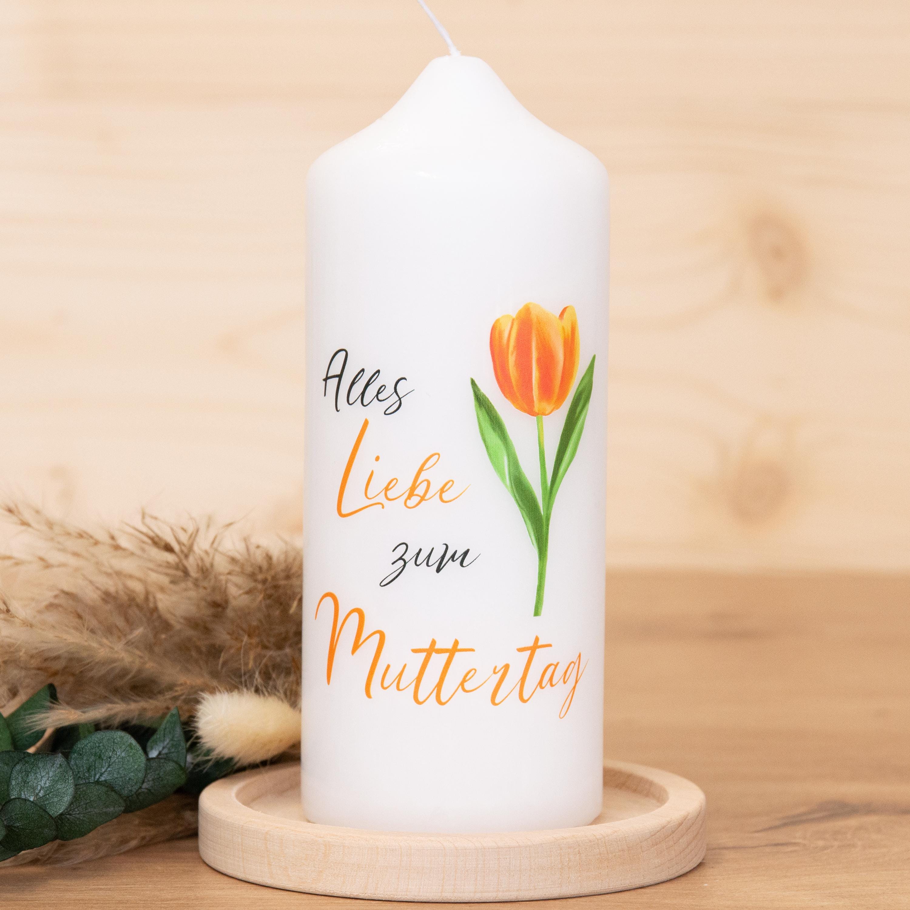 Geschenkkerze zum Muttertag - Tulpe - Alles Liebe zum Muttertag | Geschenk Muttertag | Muttertagsgeschenk