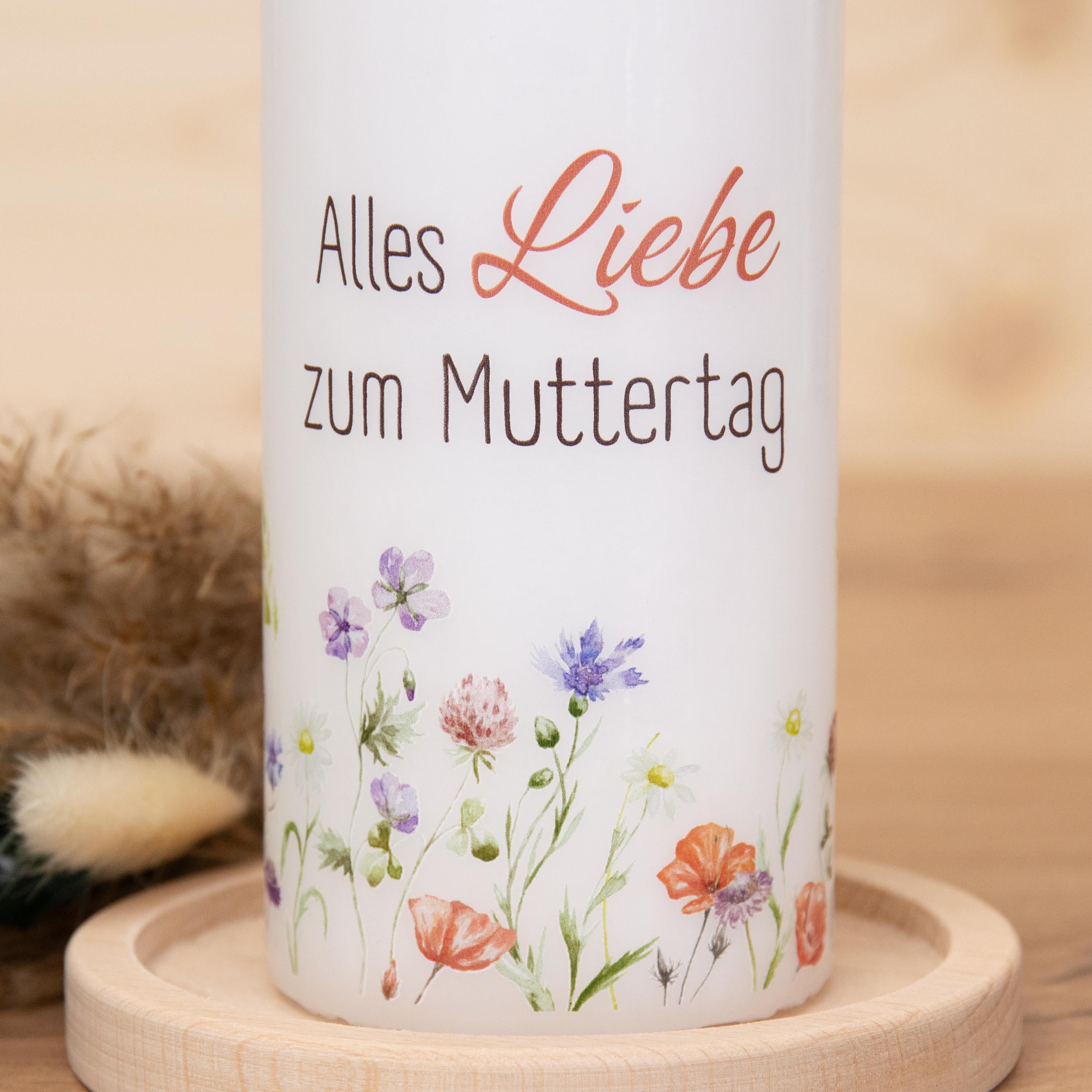 Geschenkkerze zum Muttertag - Kerze - Alles Liebe zum Muttertag - Blumenwiese | Geschenk Muttertag | Muttertagsgeschenk