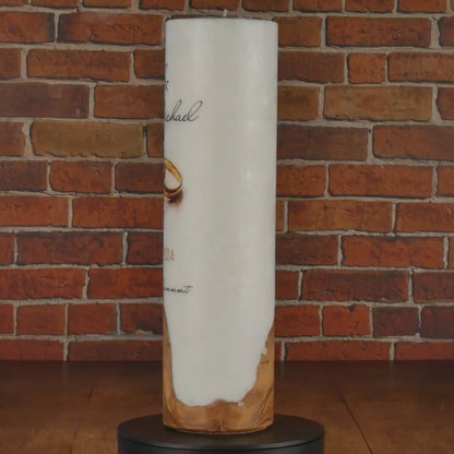 Hochzeitskerze Holzeinlage Ringe - individuelle Fertigung - Für die Hochzeit - Traukerze - Holzkerze - Hochzeitskerze mit Holz